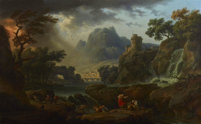 Mountain Landscape with Storm by Claude Joseph Vernet